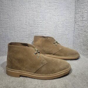 Clarks Original Bushacre 3 Men's Size US 10 Tan Suede Desert Chukka Shoes.